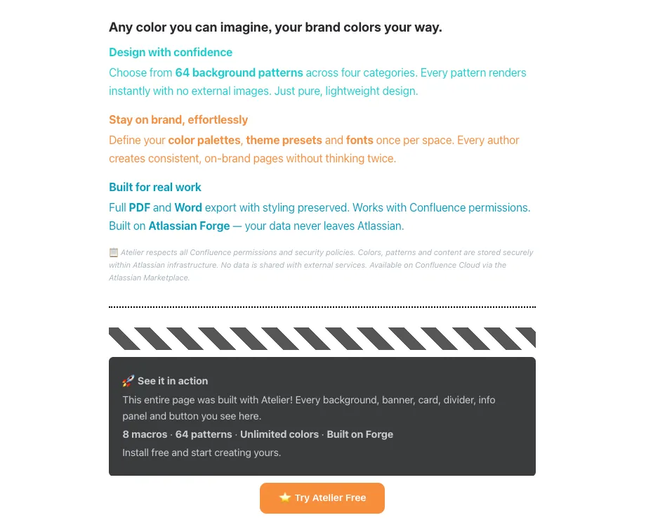 Text blocks in custom colors and small font disclaimers, with unlimited color and size options.